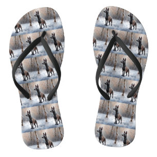 Xoloitzcuintli Let It Snow Christmas Flip Flops