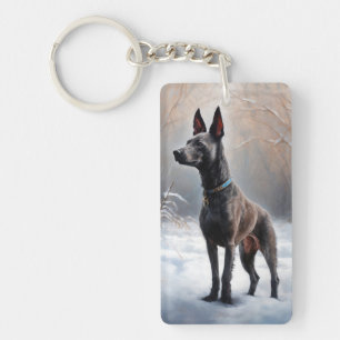 Xoloitzcuintli Let It Snow Christmas Keychain