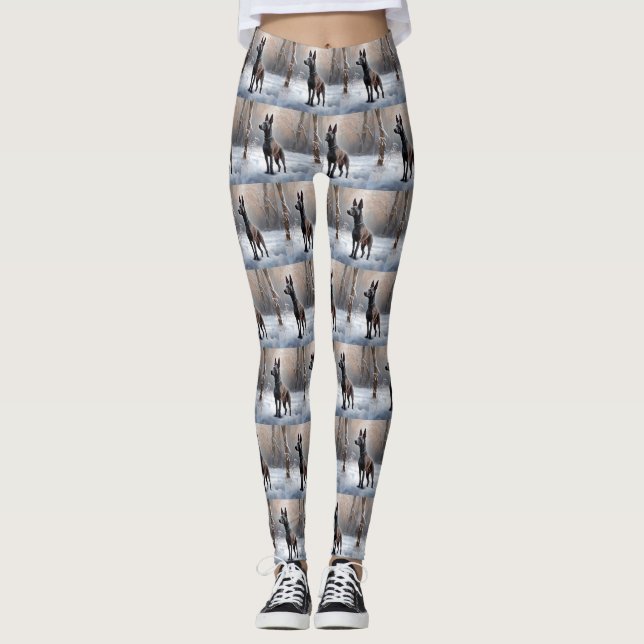 Xoloitzcuintli Let It Snow Christmas Leggings (Front)