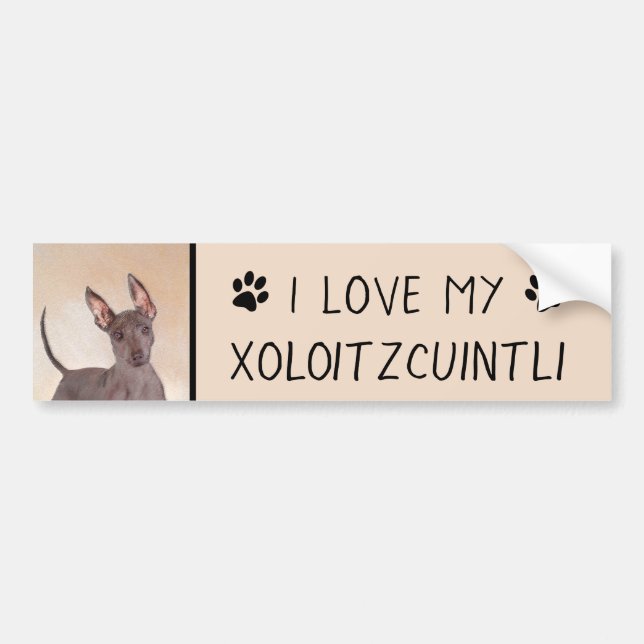 Xoloitzcuintli Painting - Cute Original Dog Art Bumper Sticker (Front)