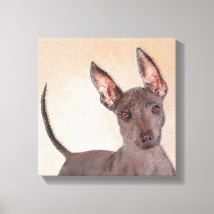 Xoloitzcuintli Painting - Cute Original Dog Art Canvas Print