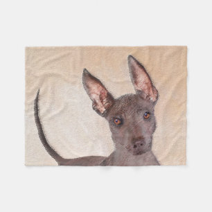 Xoloitzcuintli Painting - Cute Original Dog Art Fleece Blanket
