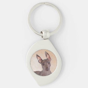 Xoloitzcuintli Painting - Cute Original Dog Art Keychain