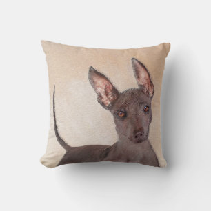 Xoloitzcuintli Painting - Cute Original Dog Art Throw Pillow