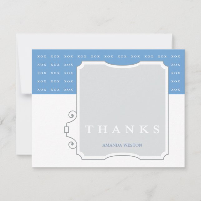 XOX Boy Custom Thank You Note Card (Front)