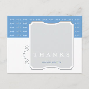 XOX Boy Custom Thank You Note Card
