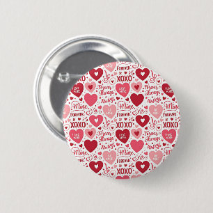 XOXO & Always Be Mine Pink Red 2 Inch Round Button