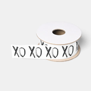  XOXO Black and White Grosgrain Ribbon