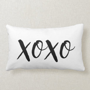 XOXO Black And White Lumbar Pillow