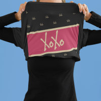 XOXO Black Hot Pink Gold Cute Typography