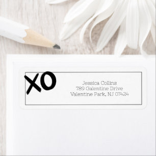 XOXO Black White Galentine's Day Adresse de retour