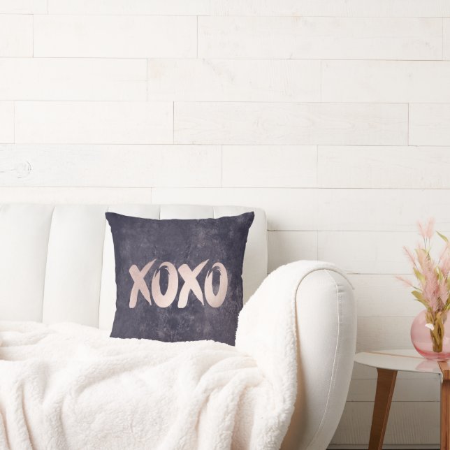 XOXO Blush Pink | Almost Mauve Purple Rose Gold Throw Pillow (Couch)