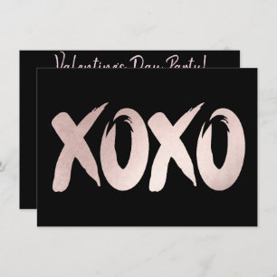 XOXO Blush Pink   Chic Brushstroke Valentines Day Invitation