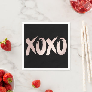 XOXO Blush Pink   Hand Lettered Brush Script Napkin