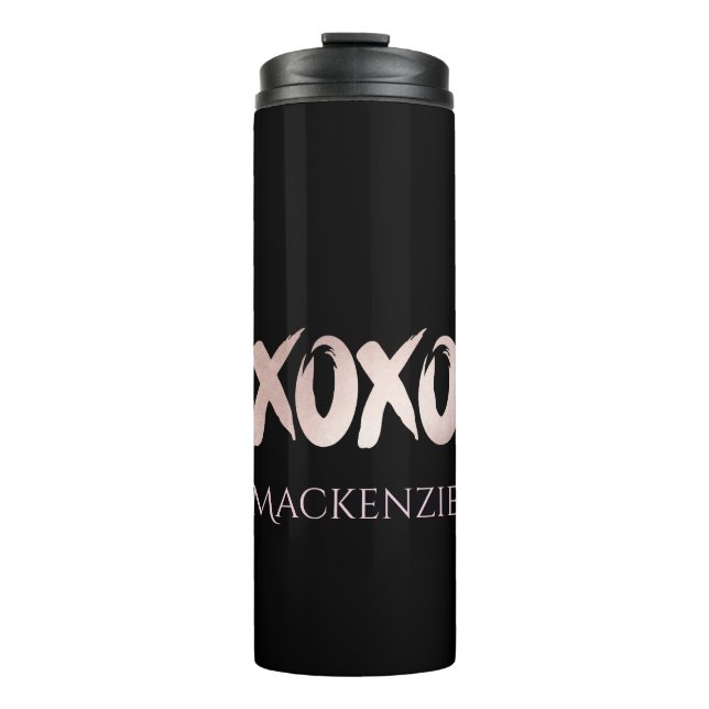XOXO Blush Pink | Hand Lettered Brush Script Thermal Tumbler (Front)