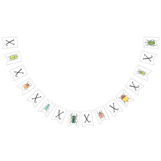 XOXO Bugs and Kisses Valentine's Day Party Bunting Flags (All)