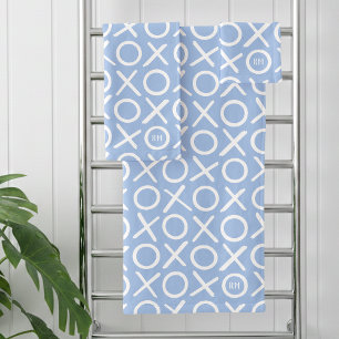 XOXO Câlins & Baisers Monogramme Nom Bleu Moderne
