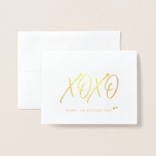 XOXO Carte Gold Heart Valentine's Day