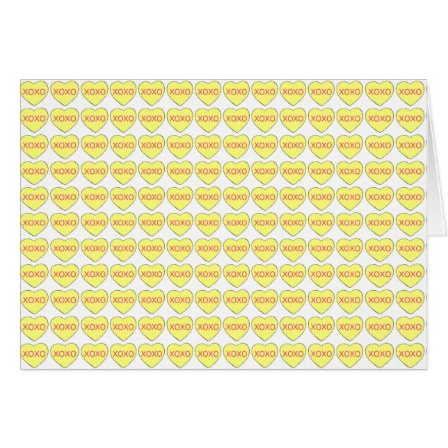 XOXO Coeurs de bonbons Jaunes Saint Valentin Amour (Devant horizontal)