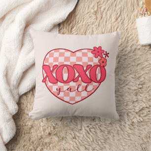 XOXO Cute & Loving Pink Heart Throw Pillow