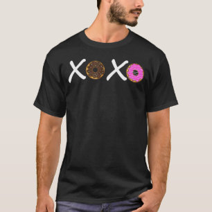 Xoxo Doughnuts Heather Raspberry Valentine Day T-Shirt
