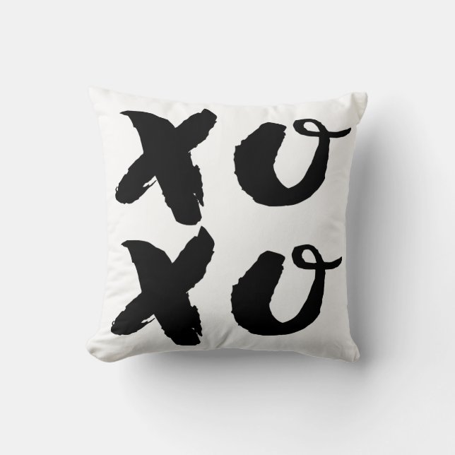 XOXO Embauches et baisers | Coussin de typographie (Recto)