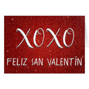 XOXO Feliz San Valentín Red Glitter and Sparkle