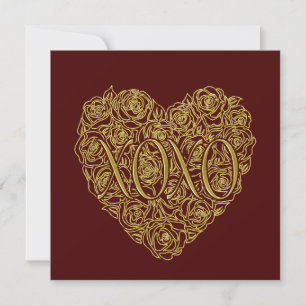 XOXO Gold Rose Heart Valentine’s Day Design Holiday Card