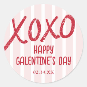 XOXO Hand Drawn Galentine’s Day Party Classic Round Sticker