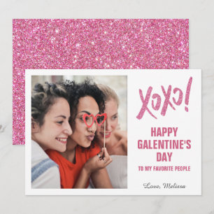 XOXO Happy Galentine's Day Photo Holiday Card
