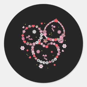 Xoxo Happy Valentine Day Bracelet Women Girl Classic Round Sticker