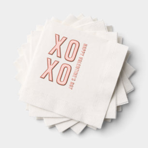 XOXO Happy Valentine's Day Rose Gold Foil Napkins