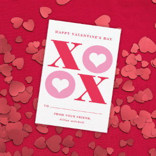 xoxo heart classroom valentine's day card