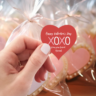XOXO Heart Kids Classroom Valentine's Day Party Heart Sticker