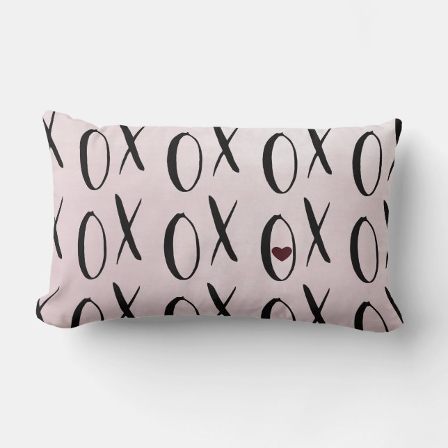 XOXO Heart Lumbar Pillow (Front)