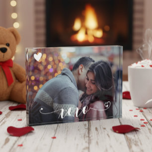 XOXO Heart Personalized Photo Custom Family Block