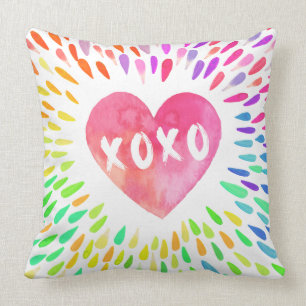XoXo Heart Throw Pillow