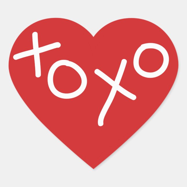 XOXO Heart Valentine's Day Favour Heart Sticker (Front)