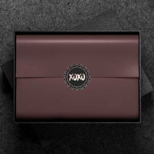 XOXO Hearts Blush Pink   Hand Lettered Brushstroke Classic Round Sticker