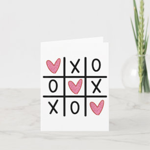 Xoxo Hearts Valentine Hugs Kisses Tic-tac-toe Wome Card