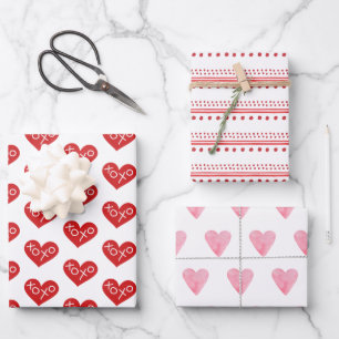 XOXO Hearts Valentine's Day Gifts Wrapping Paper Sheet
