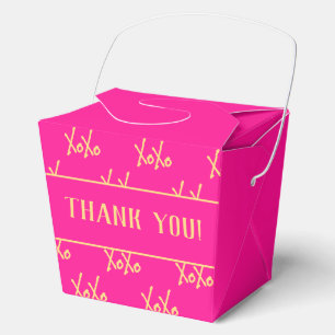 XOXO Hot Pink and Gold Valentine’s Day Thank you Favor Box