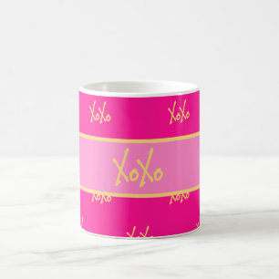 XOXO Hot Pink Typography Coffee Mug