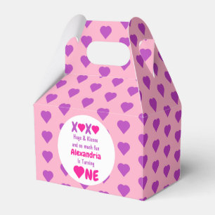 XOXO Hugs and Kisses 1st Birthday Favor Box