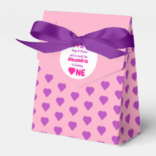 XOXO Hugs and Kisses 1st Birthday Favor Box