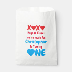 XOXO Hugs and Kisses 1st Birthday Favour Bag