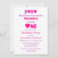 XOXO Hugs and Kisses 1st Birthday