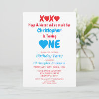 XOXO Hugs and Kisses 1st Birthday