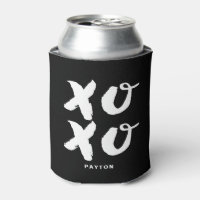 XOXO Hugs & Kisses Brush Typography Black