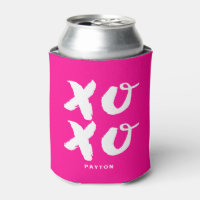 XOXO Hugs & Kisses Brush Typography Magenta